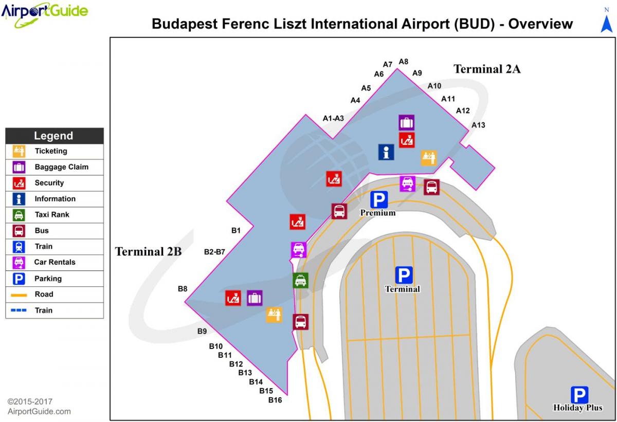 budapest flygplats och karta terminal 2a