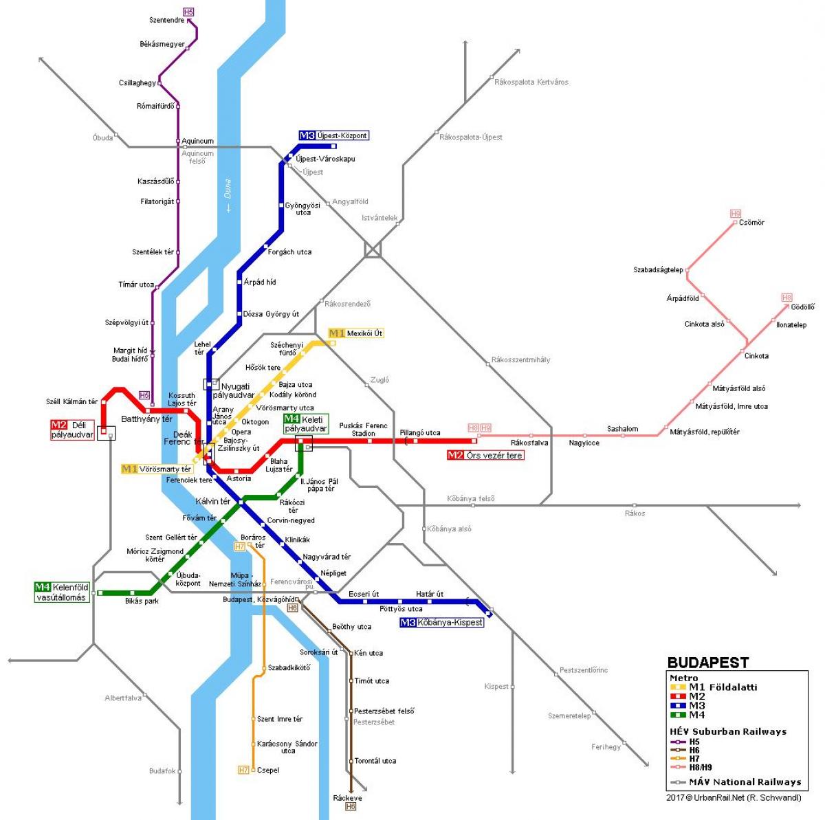 karta över budapest hev