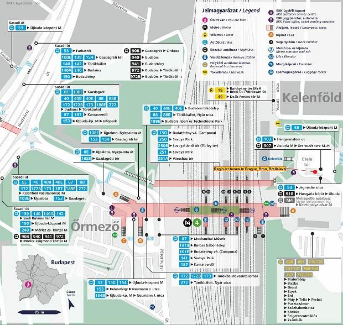 karta över budapest kelenfoe station