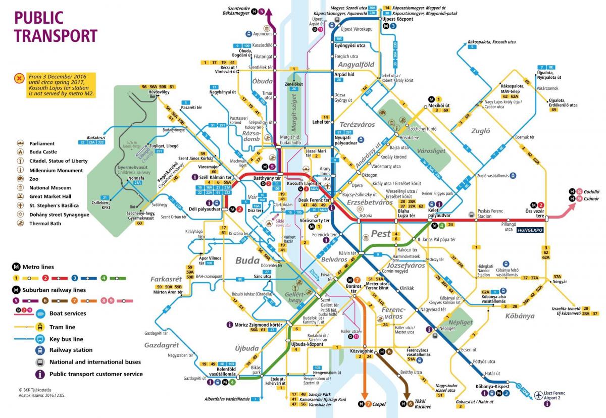karta över budapest kollektivtrafik