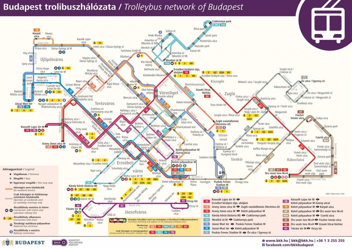 karta över budapest trådbuss