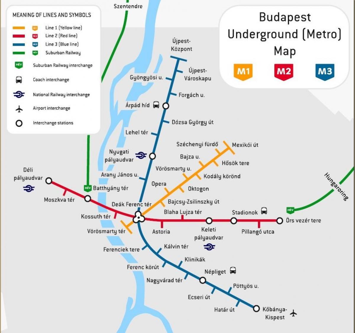 tunnelbana budapest karta Budapest tunnelbana karta   Metro karta budapest ungern (Hungary)