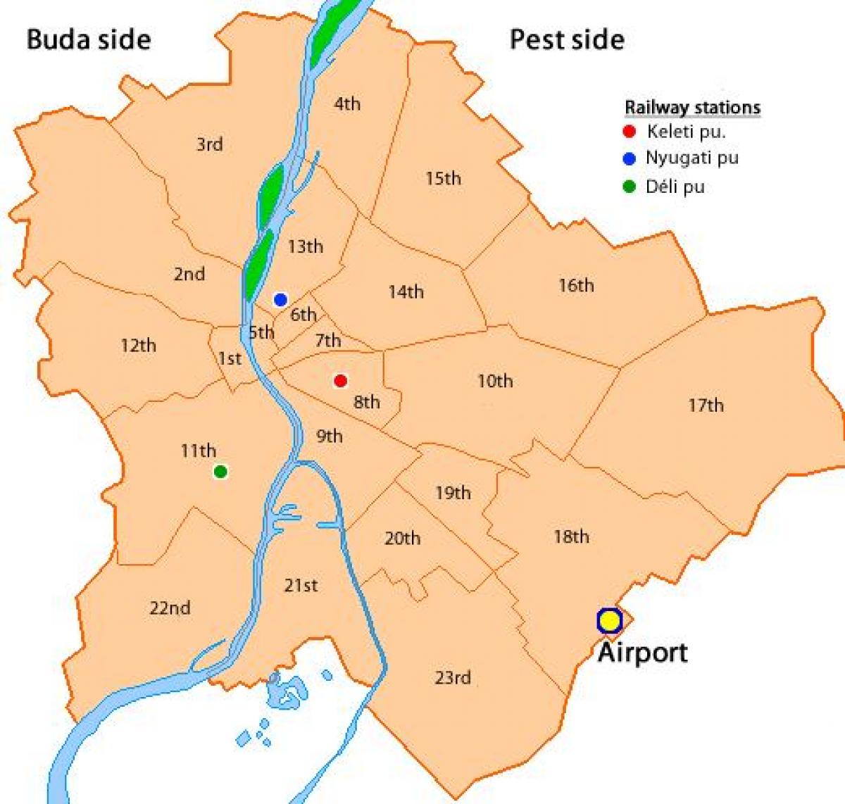 budapest 8: e arrondissementet på karta