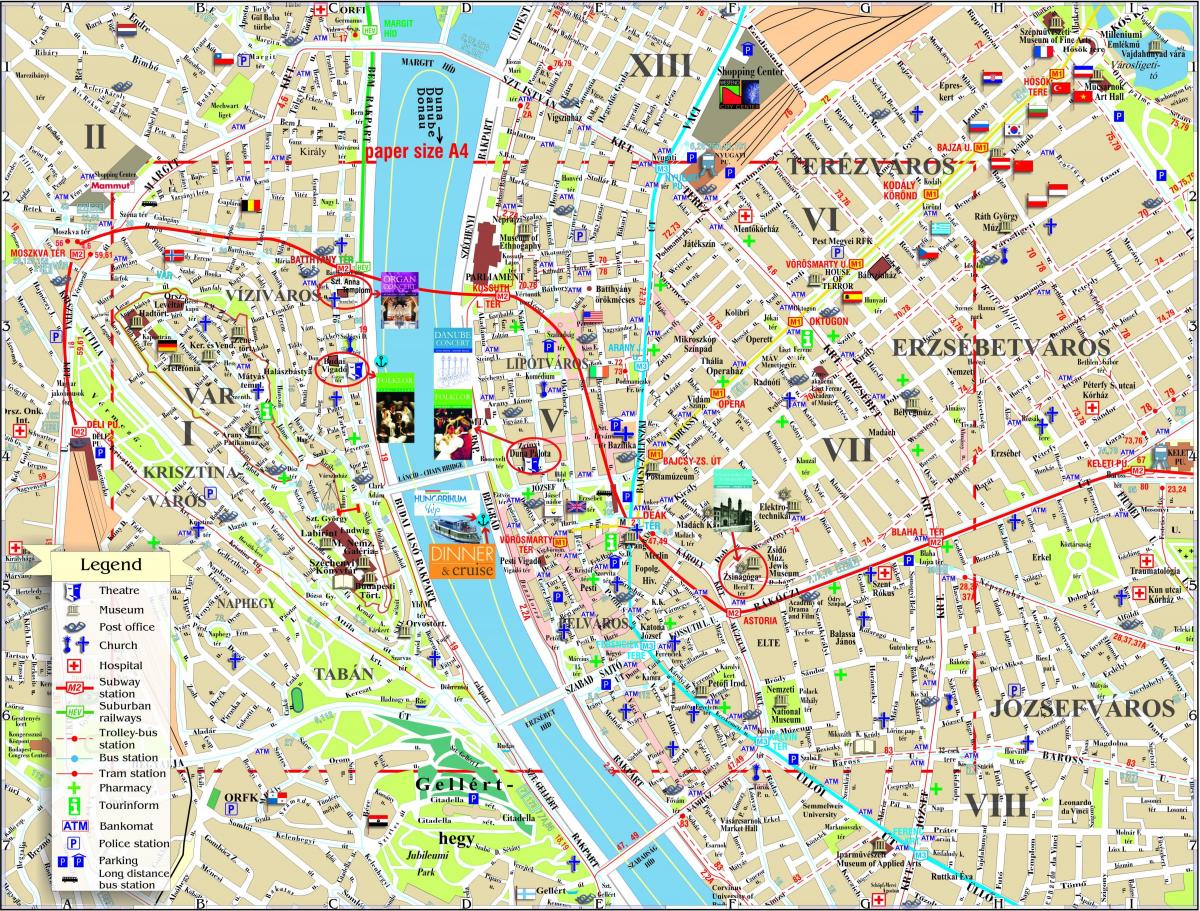 budapest city karta med sevärdheter