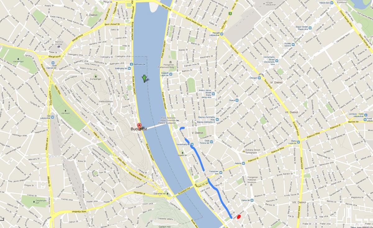 karta över budapest vaci street